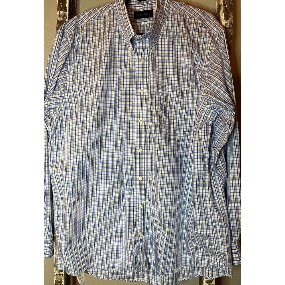 Allen Edmonds Blue and White Checkered Dress Shirt